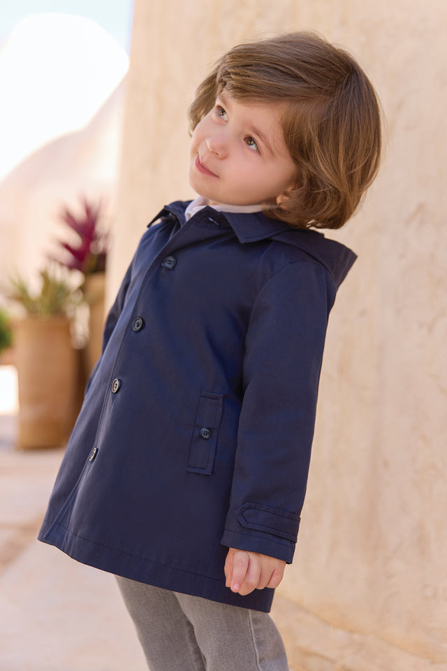Trincea - Blu navy Cappuccio rimovibile - Image principale
