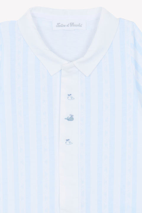 Pyjamas - Garda Hellblau Spitzkragen - Image principale