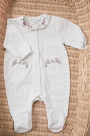 Pijama - Blanco Bordado florido