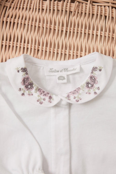 Pijama - Blanco Bordado florido - Image principale