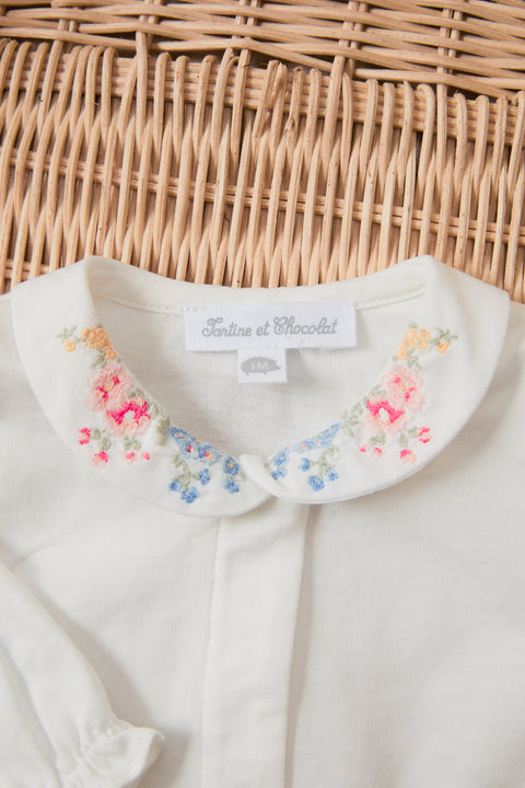 Pijama - crudo Bordado florido - Image principale