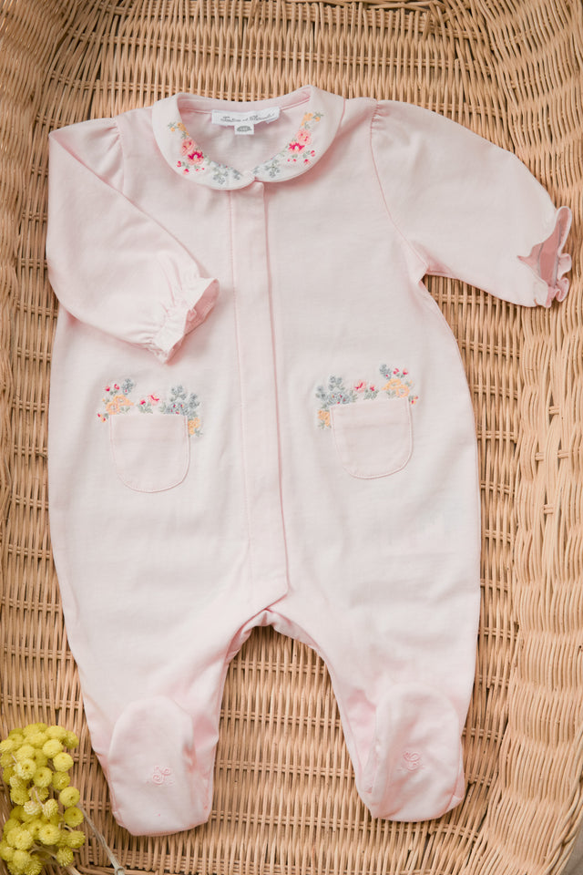 Pyjamas - Blassrosa Stickerei blumig - Image principale