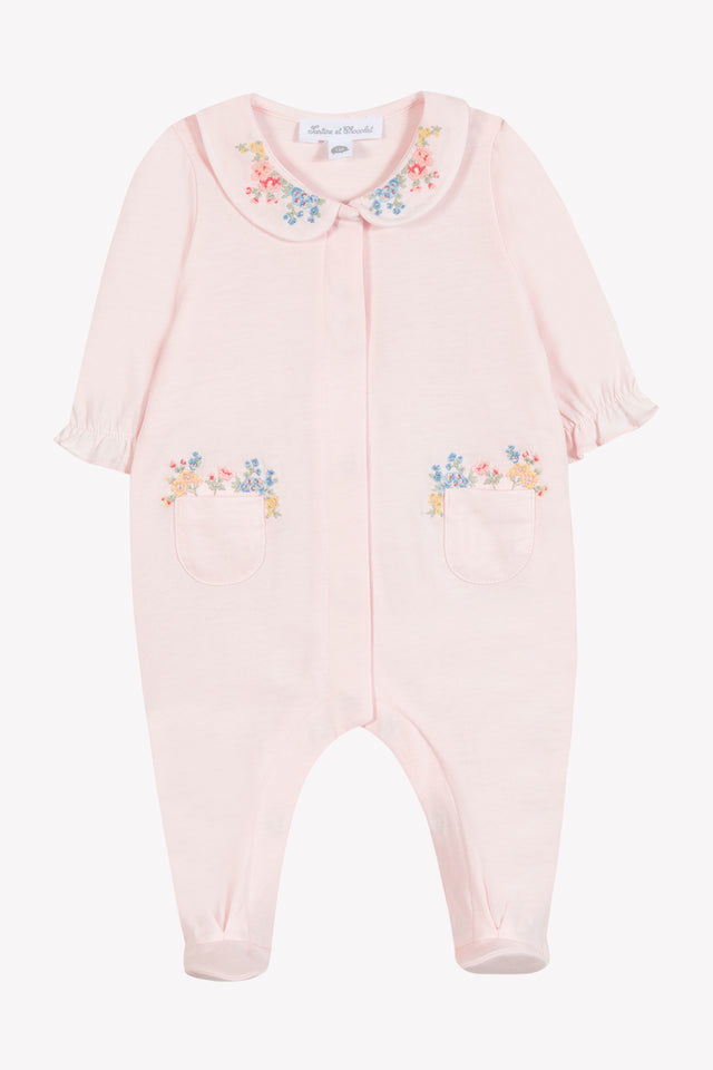 Pyjamas - Blassrosa Stickerei blumig - Image principale