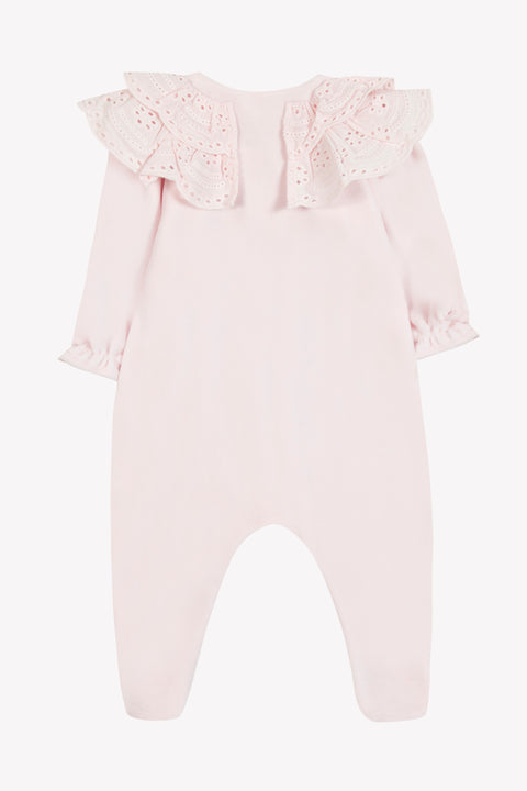 Pyjama - Rose pâle velours broderies anglaises - Image principale