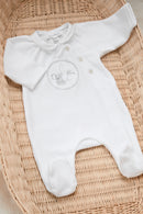 Pijama - Blanco Terciopelo Bordado ABC