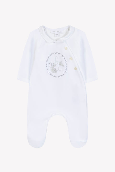 Pyjamas - Weiss Samt Stickerei ABC - Image principale
