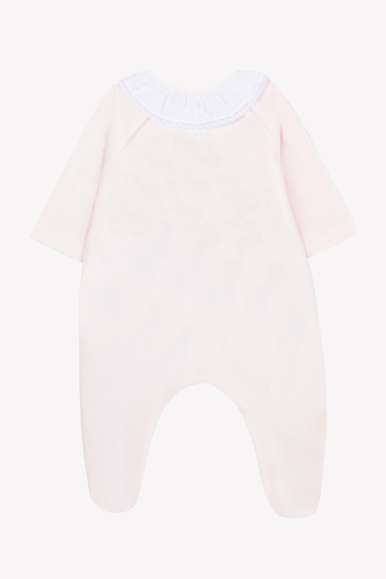 Pyjama - Rose pâle velours broderie fleurie