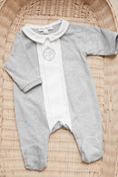 Pyjama - Gris chiné broderie monogramme TC