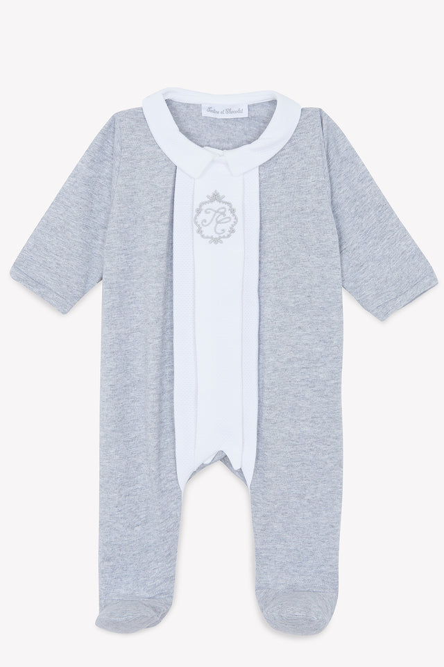 Pijama - Gris brezo Bordado Monograma TC - Image principale