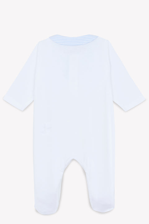 Pijama - Blanco Cuello plano rayado - Image principale