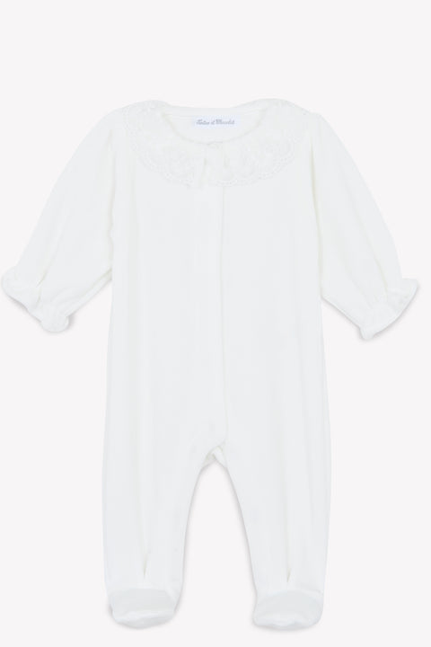 Pijama - crudo Terciopelo Cuello Encaje - Image principale