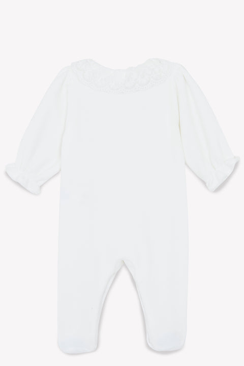Pijama - crudo Terciopelo Cuello Encaje - Image principale