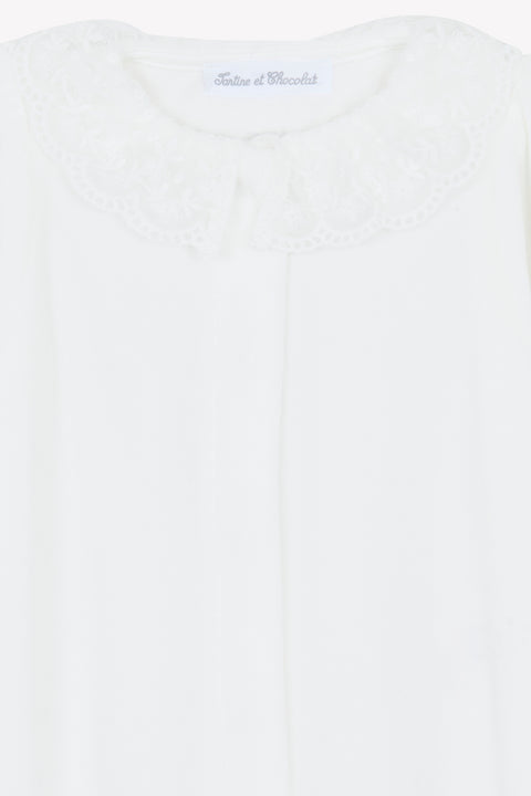 Pijama - crudo Terciopelo Cuello Encaje - Image principale