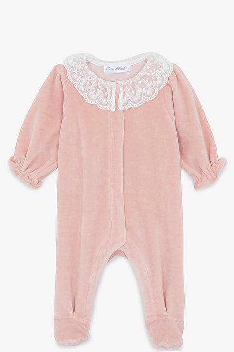 Pyjama - Pfingstrose Samt Kragen Spitze - Image principale