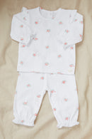 Pyjama deux pièces - Blanc imprimé fleuri TC