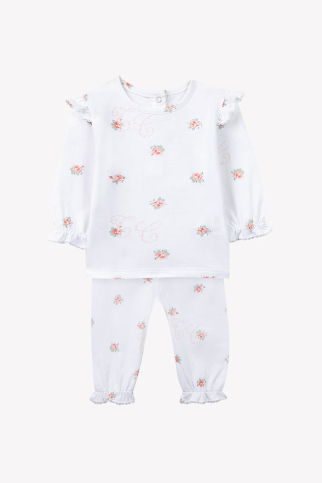 Pijama dos piezas - Blanco Estampado TC floral - Image principale