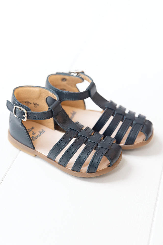 Sandales - Cuir marine - Image principale