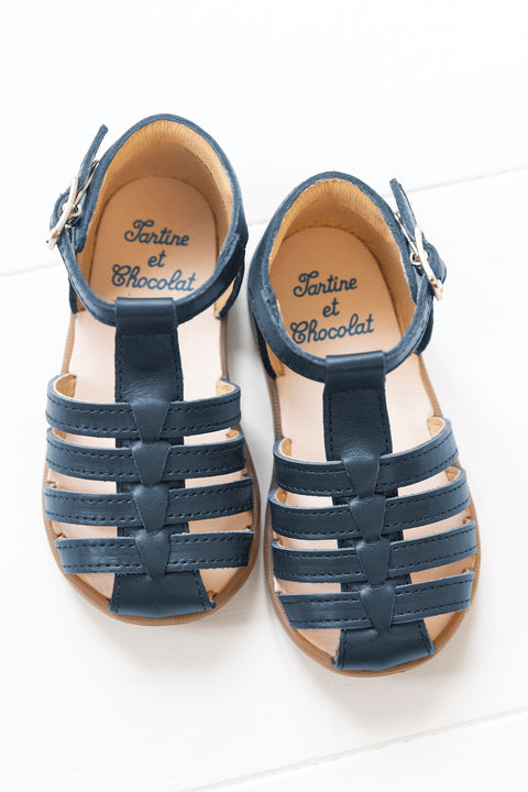 Sandales - Cuir marine - Image principale