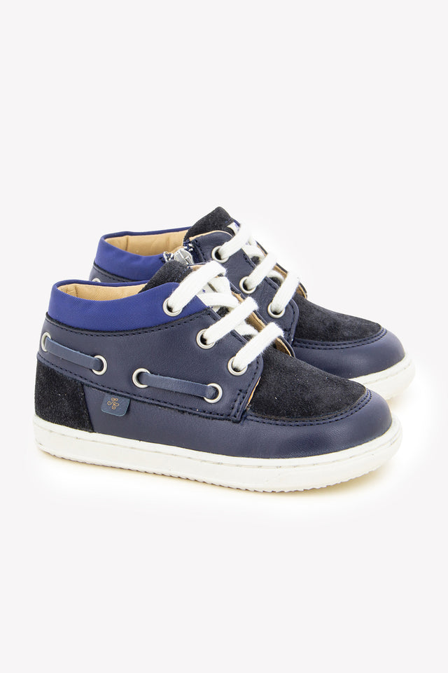 Derbys – Leder Blau Marine - Image principale