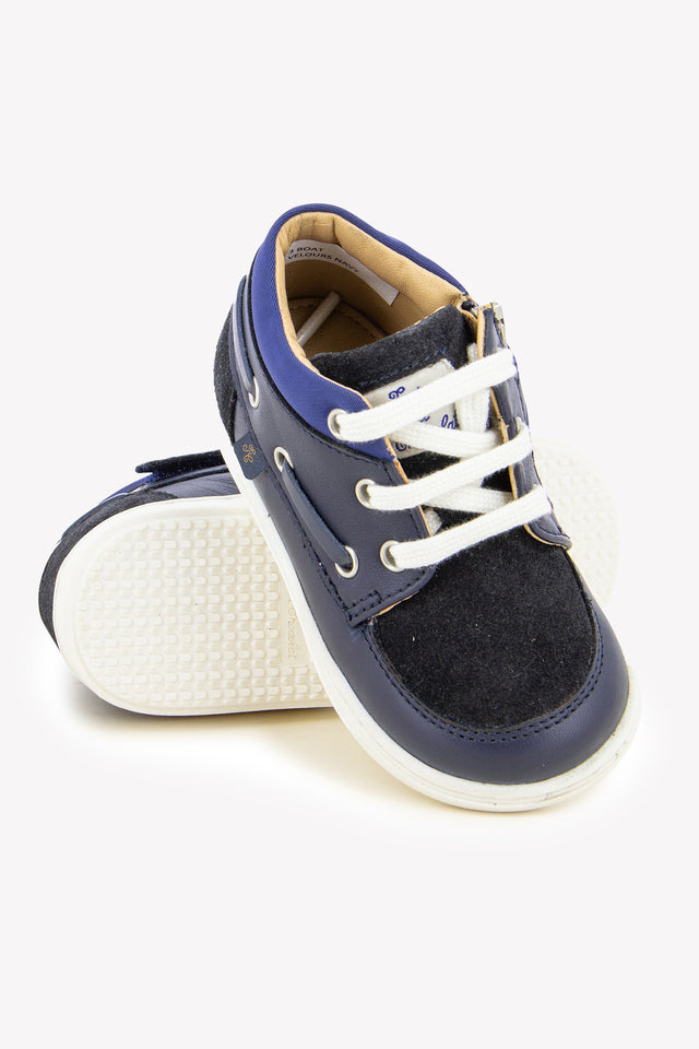 Derbys – Leder Blau Marine - Image principale