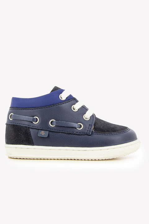 Derbys – Leder Blau Marine - Image principale