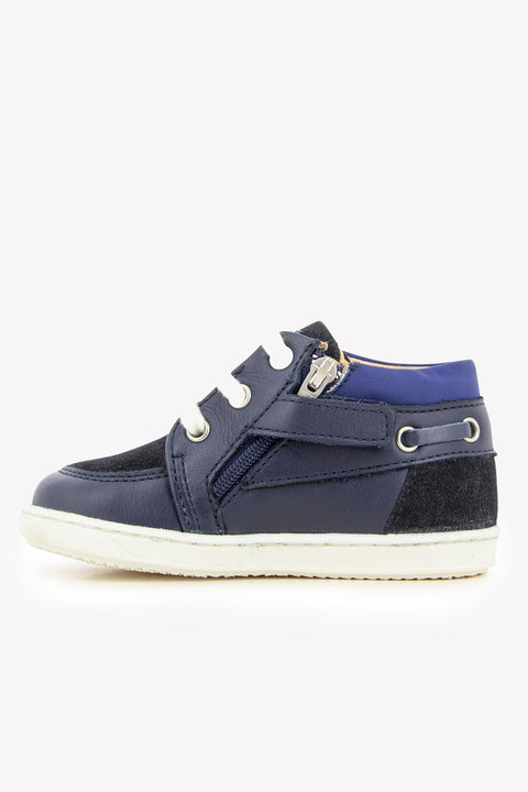 Derbys – Leder Blau Marine - Image principale
