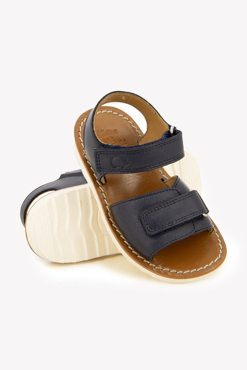 Sandalen - Leder Blau Marine - Image principale