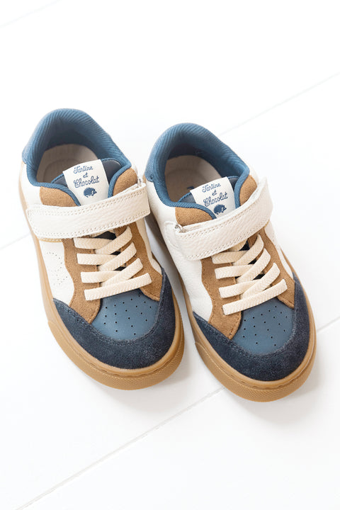Turnschuhe - Leder Blau Marine - Image principale