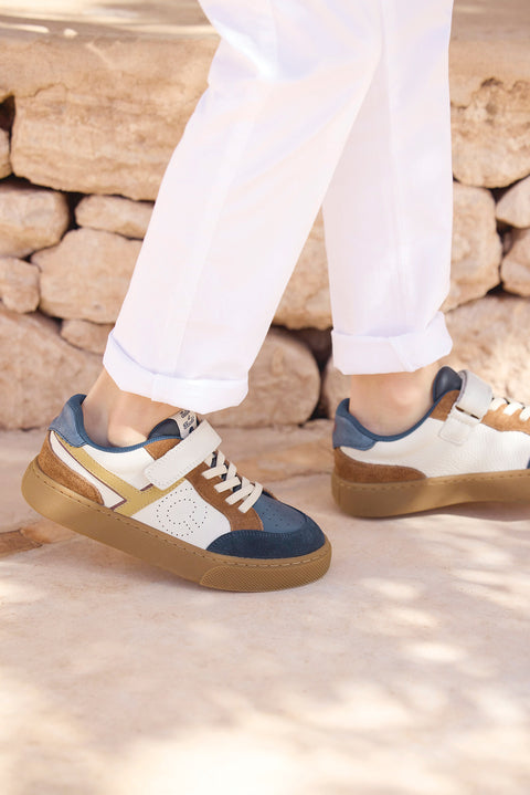 Turnschuhe - Leder Blau Marine - Image principale