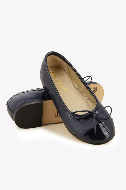 Ballerines - Cuir marine - Image principale