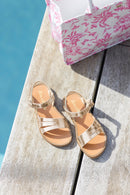 Sandals - Gold leather