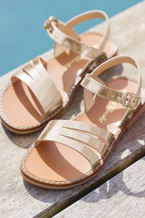 Sandals - Gold leather - Image principale