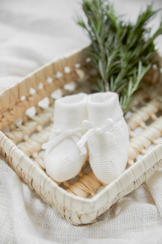 Hausschuhe – ecru Strickwaren durchbrochen - Image principale