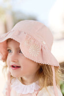 Gorro - peonía Lino Bordado florido