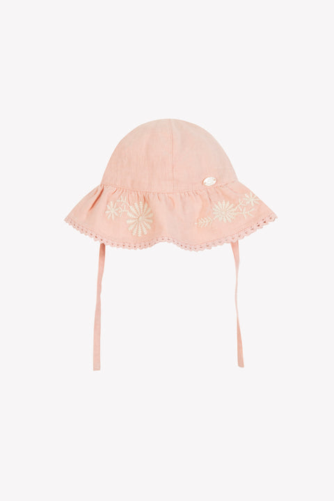 Gorro - peonía Lino Bordado florido - Image principale