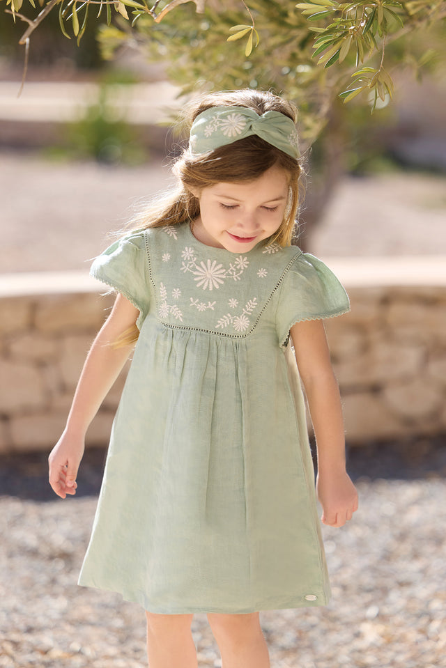 Robe - Vert sauge broderie - Image principale