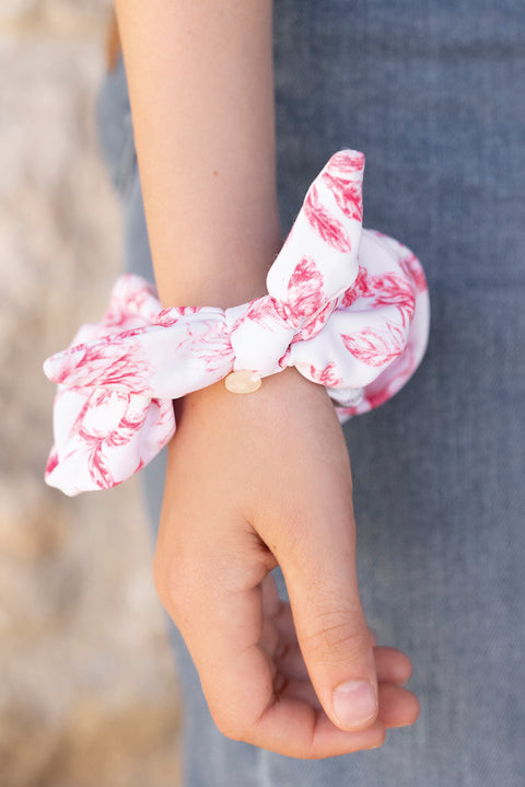 Chouchous - Rose vif imprimé inspiration Toile de Jouy - Image principale