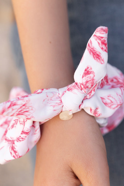 Chouchous - Rose vif imprimé inspiration Toile de Jouy - Image principale
