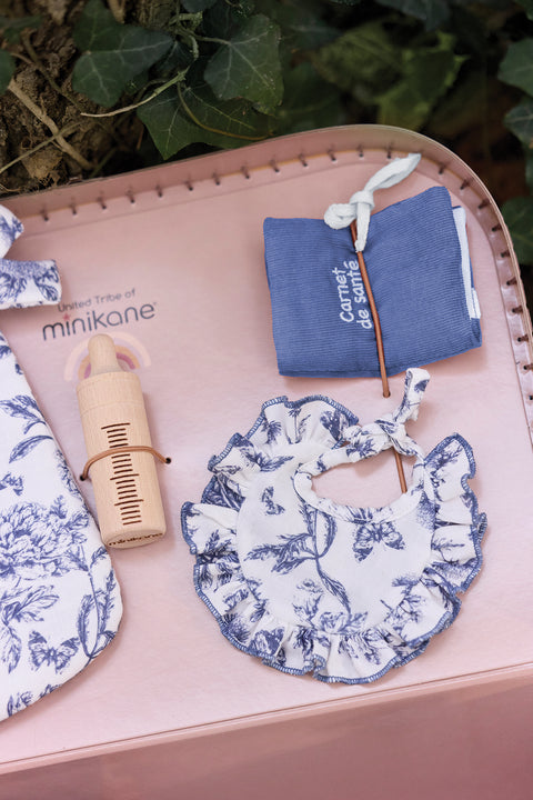 Valise Clarisse - Minikane x Tartine et Chocolat Toile de Jouy bleu - Image principale