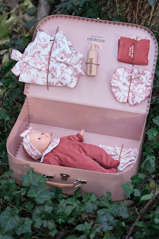Valise Clarisse - Minikane x Tartine et Chocolat Toile de Jouy rose - Image principale