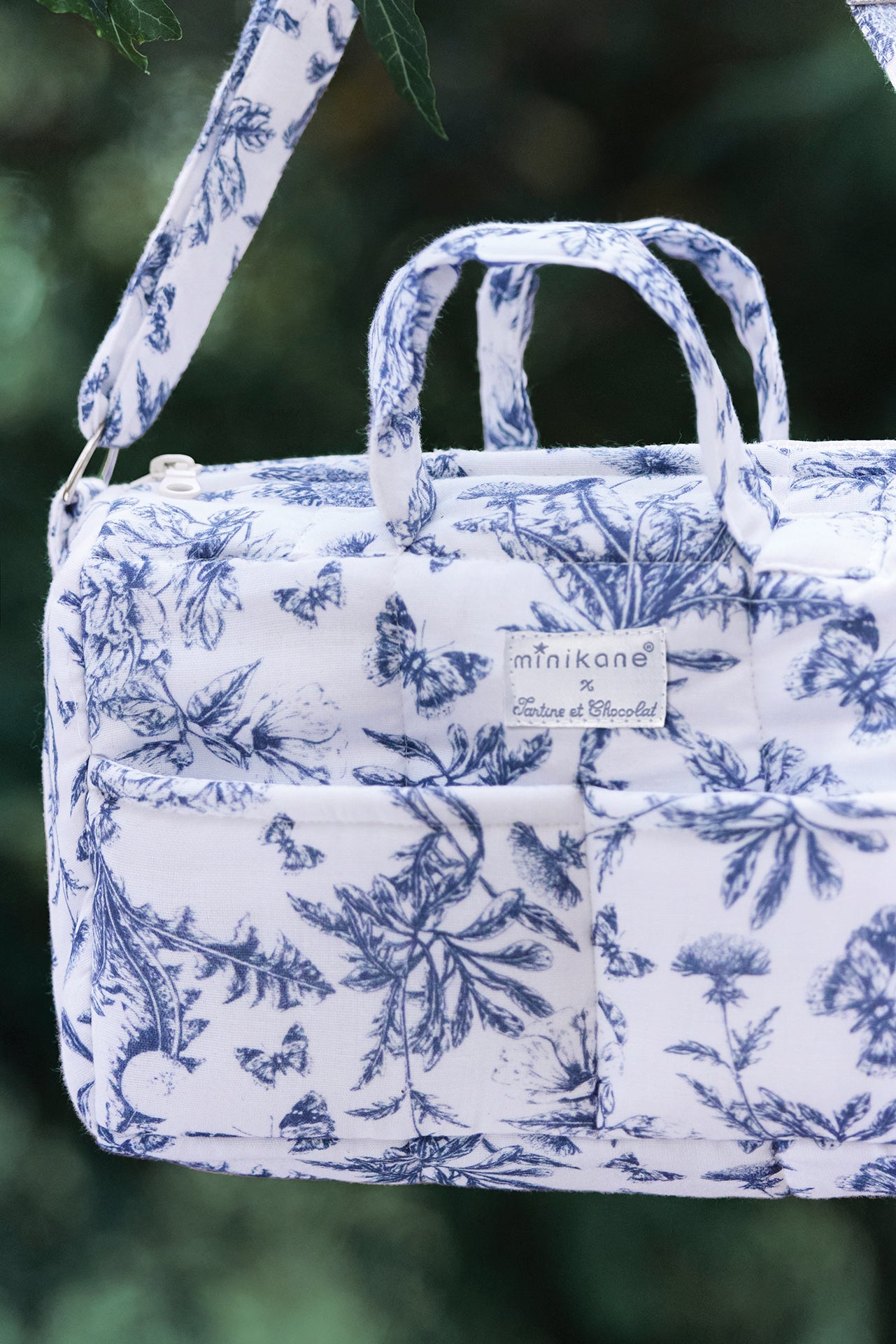Wickeltasche Puppe - Minikane x Tartine et Chocolat Toile de Jouy Blau