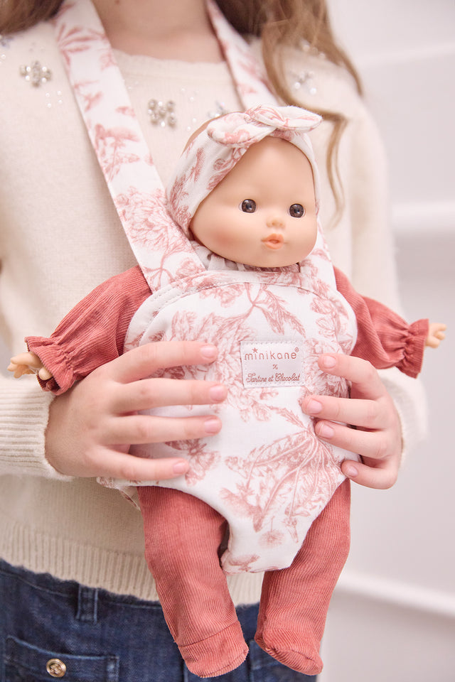 Porte Poupon - Minikane x Tartine et Chocolat Toile de Jouy rose - Image principale