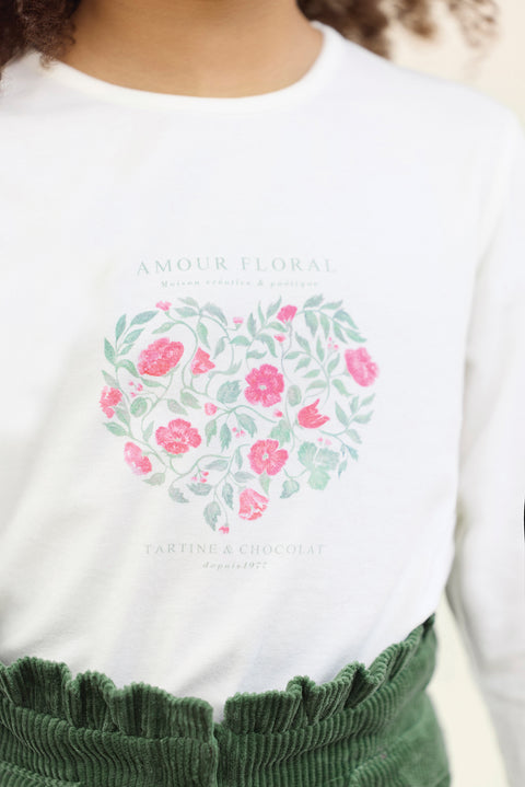 T-shirt - Magenta illustration amour floral - Image principale