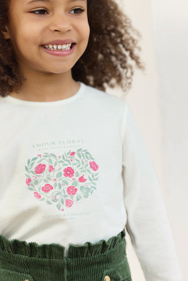 T-shirt - Magenta illustration amour floral - Image principale