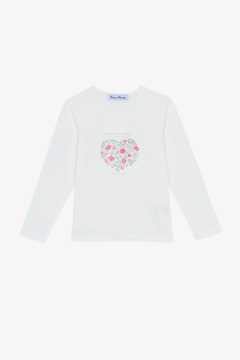 T-shirt - Magenta illustration amour floral - Image principale