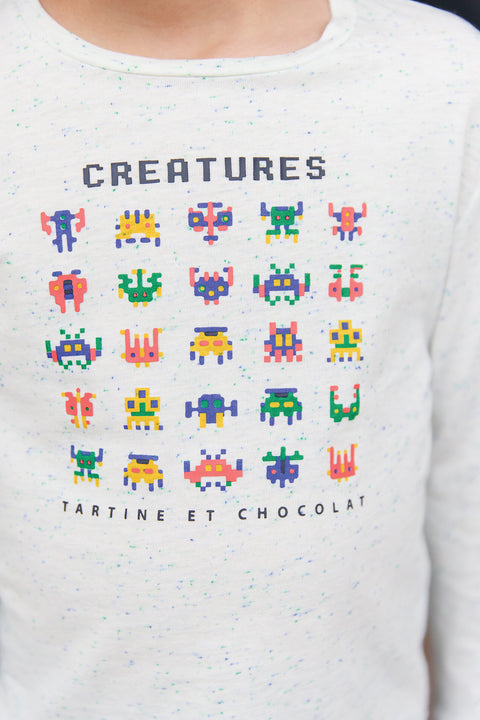 T-shirt - Bleu électrique illustration créatures - Image principale