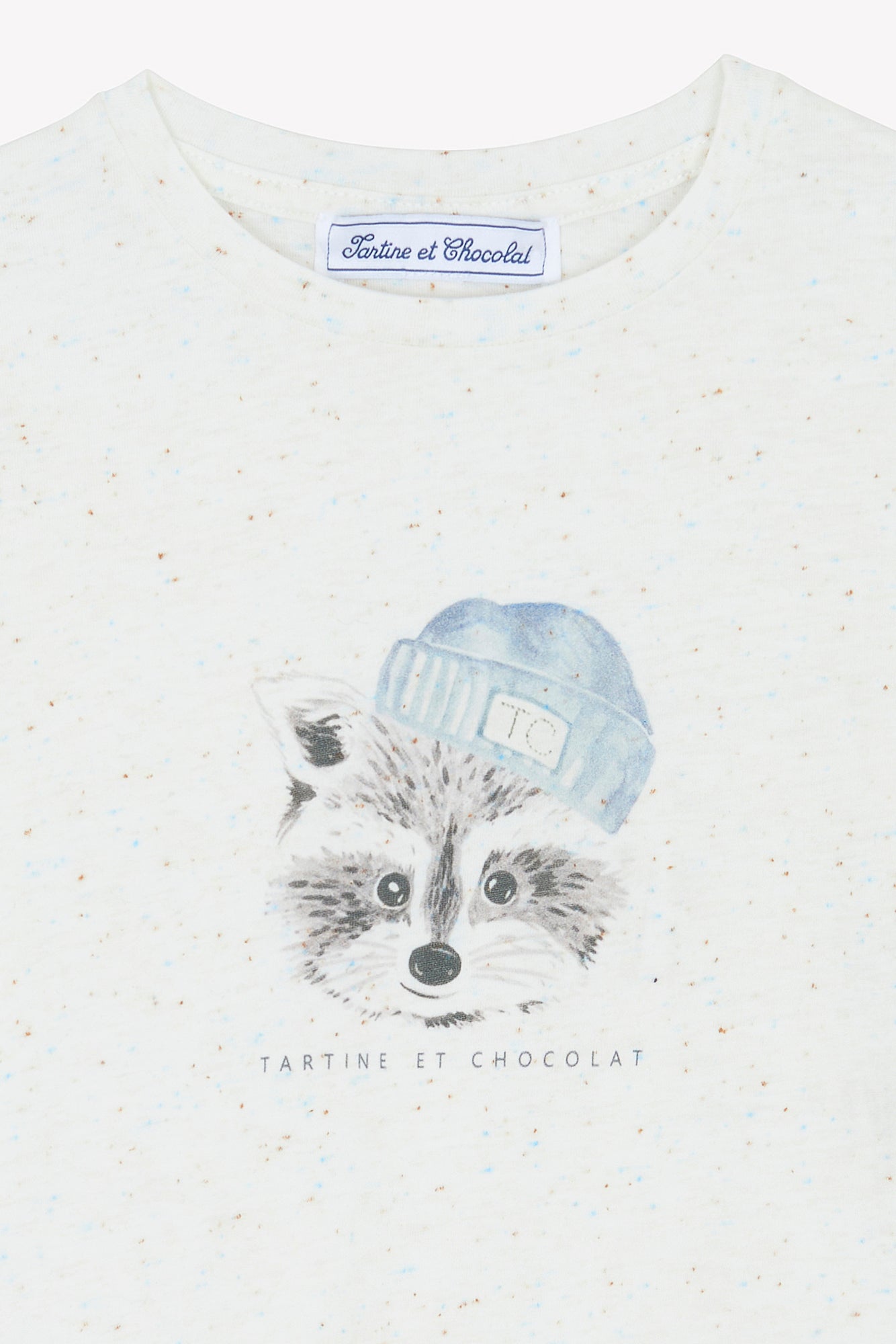 T -shirt - Ecru Tekening wasbeer