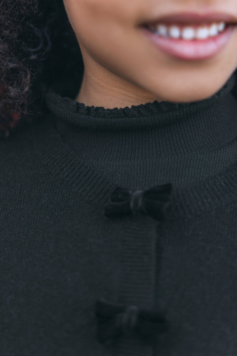 Cardigan - Noir nœuds - Image principale