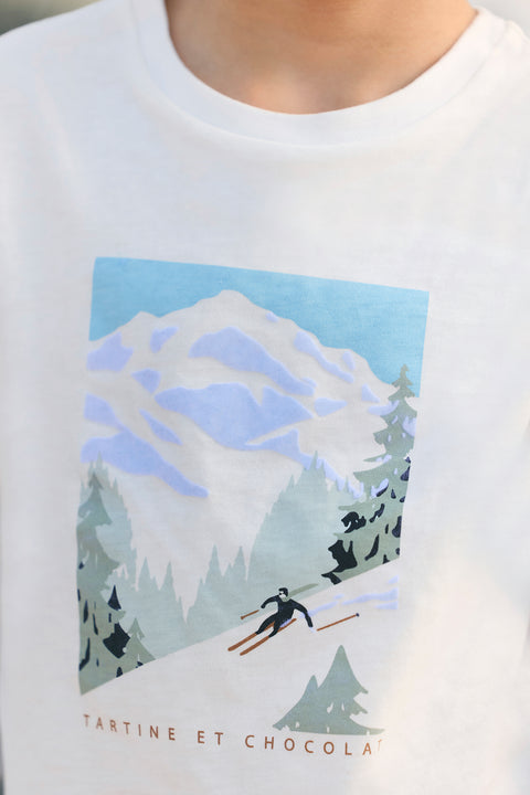 T -Shirt - Ecru Illustration Alpine Süße - Image principale