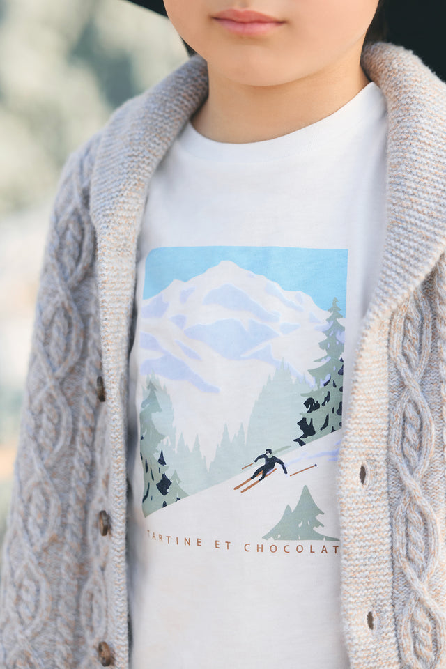 T -Shirt - Ecru Illustration Alpine Süße - Image principale